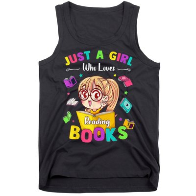 Cute Students Tee Just A  Who Loves Reading Books  Tank Top