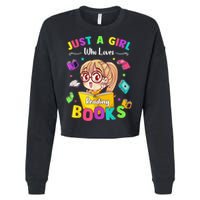 Cute Students Tee Just A  Who Loves Reading Books  Cropped Pullover Crew