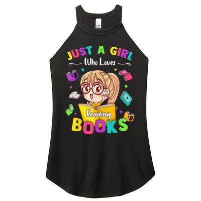 Cute Students Tee Just A  Who Loves Reading Books  Women's Perfect Tri Rocker Tank