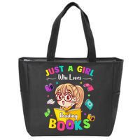 Cute Students Tee Just A  Who Loves Reading Books  Zip Tote Bag