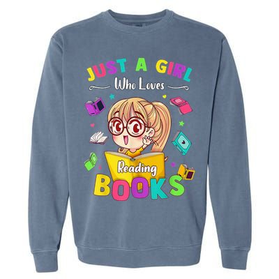 Cute Students Tee Just A  Who Loves Reading Books  Garment-Dyed Sweatshirt
