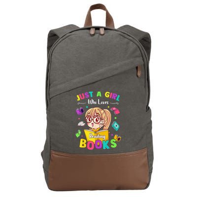 Cute Students Tee Just A  Who Loves Reading Books  Cotton Canvas Backpack