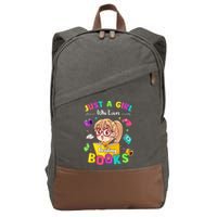 Cute Students Tee Just A  Who Loves Reading Books  Cotton Canvas Backpack