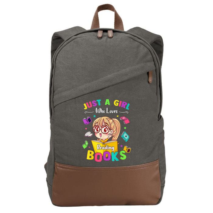 Cute Students Tee Just A  Who Loves Reading Books  Cotton Canvas Backpack