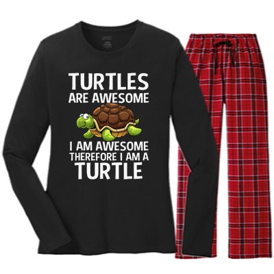 Cool Sea Turtle For Men Women Tortoise Lover Turtle Animal Women's Long Sleeve Flannel Pajama Set 