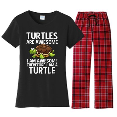 Cool Sea Turtle For Men Women Tortoise Lover Turtle Animal Women's Flannel Pajama Set