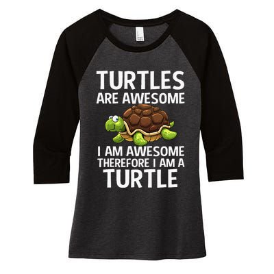 Cool Sea Turtle For Men Women Tortoise Lover Turtle Animal Women's Tri-Blend 3/4-Sleeve Raglan Shirt