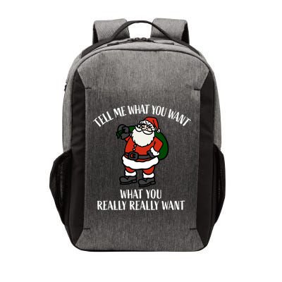 Christmas Santa Tell Me What You Want Bag Of Presents Cute Gift Vector Backpack