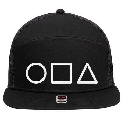 Circle Square Triangle Minimalist Symbol Design 7 Panel Mesh Trucker Snapback Hat