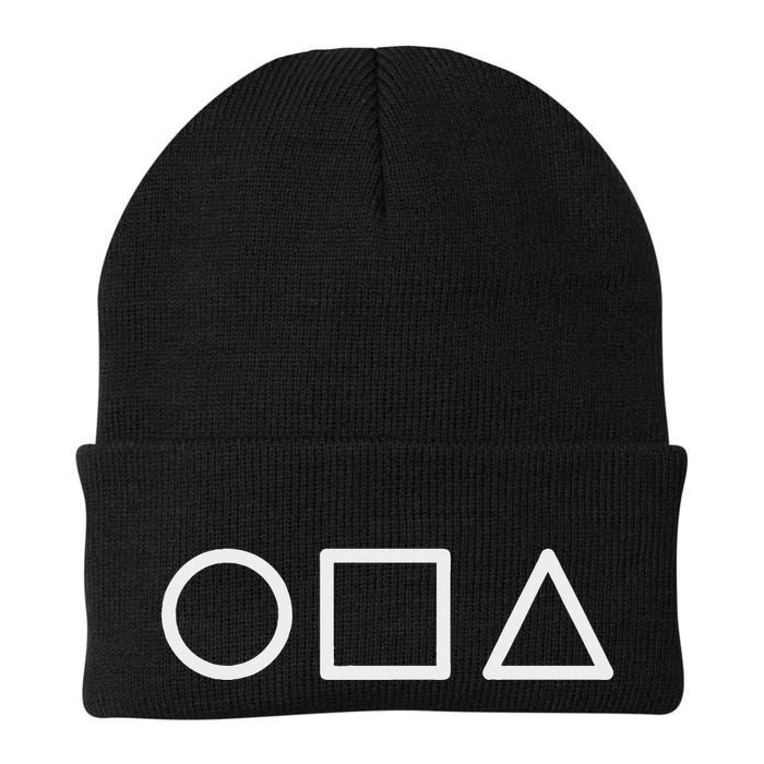 Circle Square Triangle Minimalist Symbol Design Knit Cap Winter Beanie