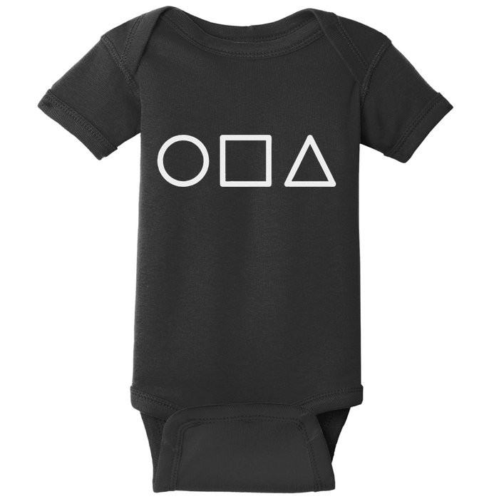 Circle Square Triangle Minimalist Symbol Design Baby Bodysuit