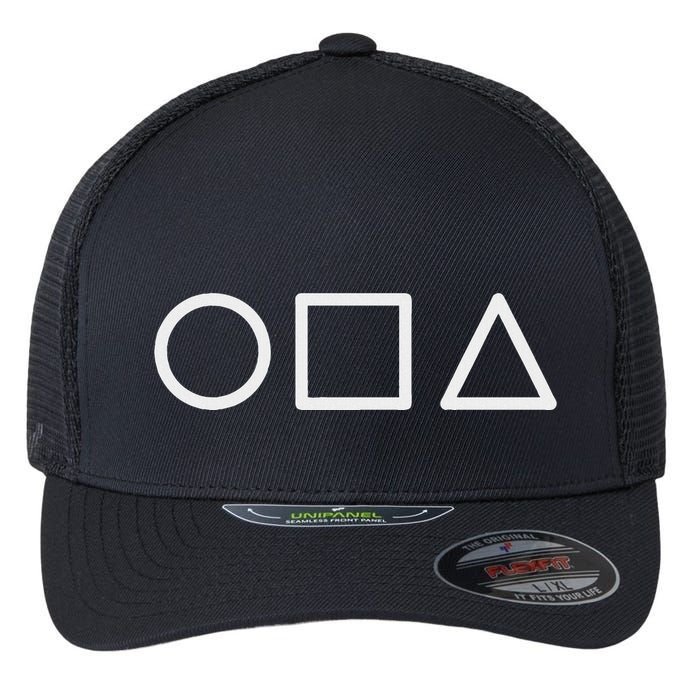 Circle Square Triangle Minimalist Symbol Flexfit Unipanel Trucker Cap