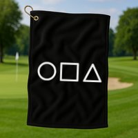 Circle Square Triangle Minimalist Symbol Golf Towel