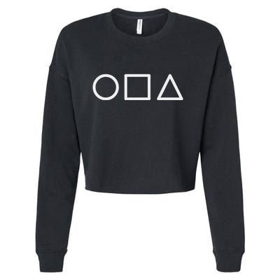 Circle Square Triangle Minimalist Symbol Cropped Pullover Crew