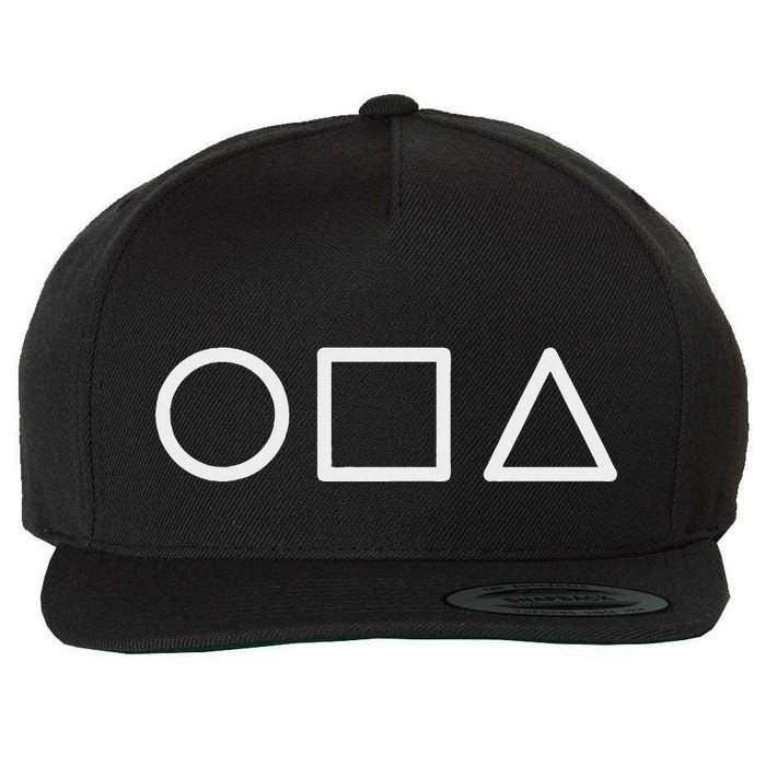 Circle Square Triangle Minimalist Symbol Wool Snapback Cap