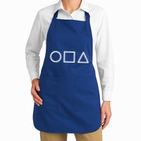Circle Square Triangle Minimalist Symbol Full-Length Apron With Pockets