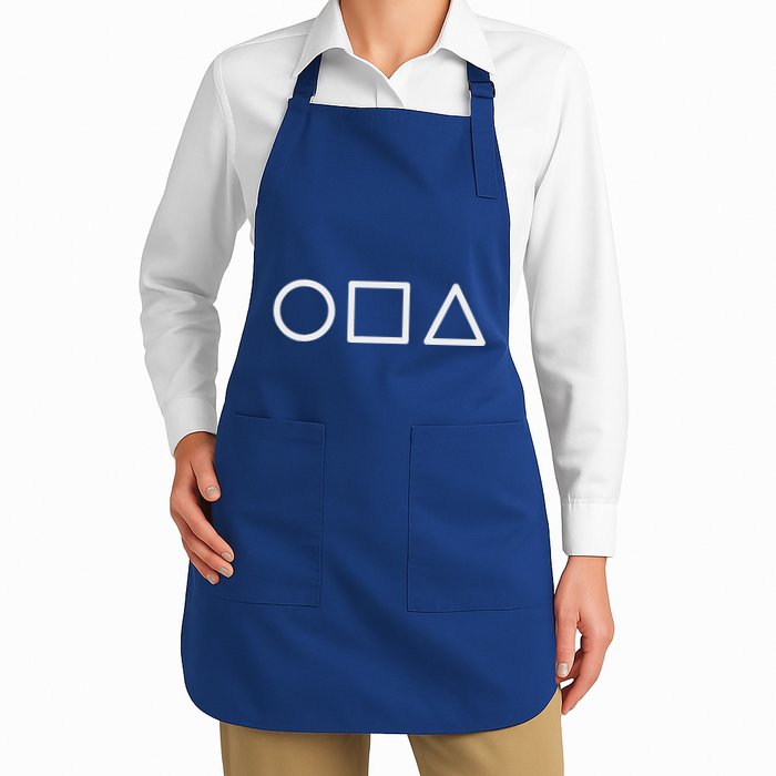 Circle Square Triangle Minimalist Symbol Full-Length Apron With Pockets