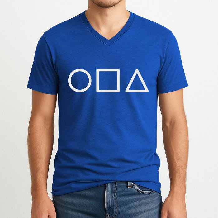 Circle Square Triangle Minimalist Symbol V-Neck T-Shirt