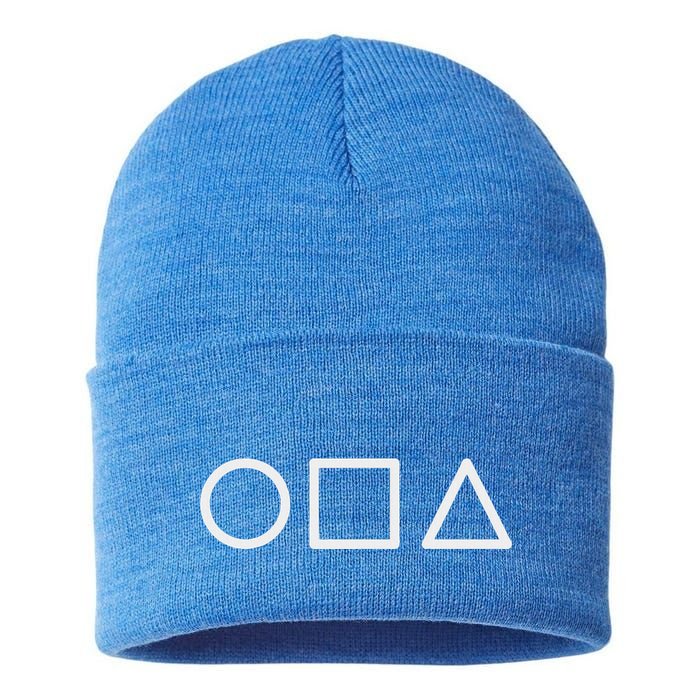 Circle Square Triangle Minimalist Symbol Sustainable Knit Beanie