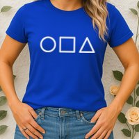 Circle Square Triangle Minimalist Symbol Womens T-Shirt