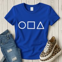 Circle Square Triangle Minimalist Symbol Womens T-Shirt