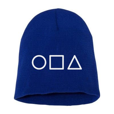 Circle Square Triangle Minimalist Symbol Short Acrylic Beanie