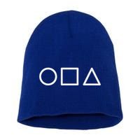 Circle Square Triangle Minimalist Symbol Short Acrylic Beanie