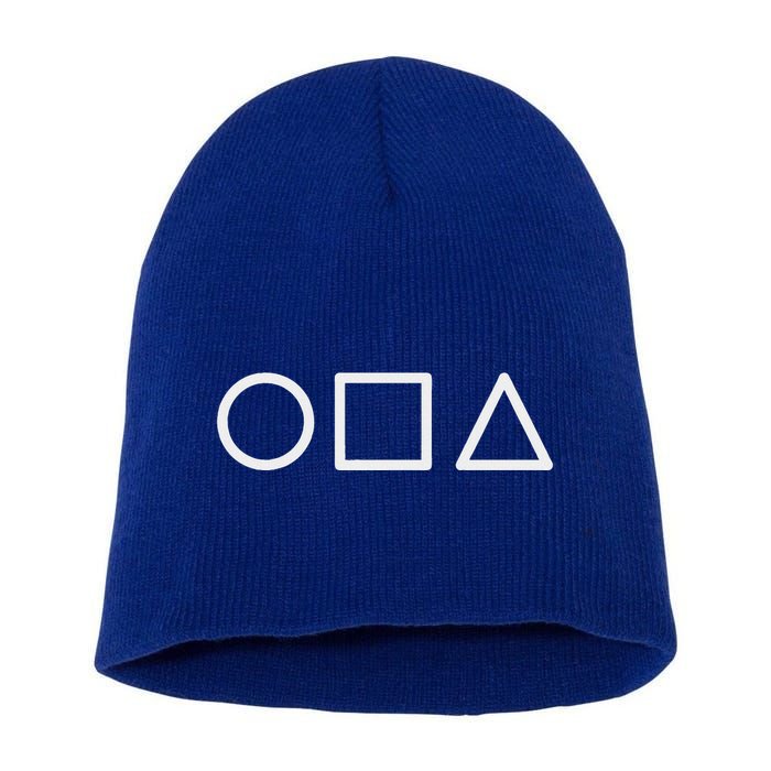 Circle Square Triangle Minimalist Symbol Short Acrylic Beanie