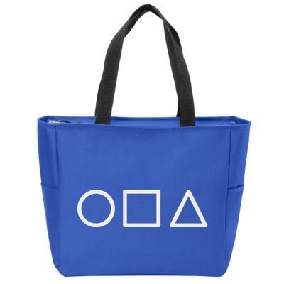 Circle Square Triangle Minimalist Symbol Zip Tote Bag