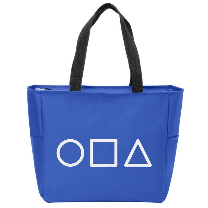 Circle Square Triangle Minimalist Symbol Zip Tote Bag