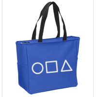 Circle Square Triangle Minimalist Symbol Zip Tote Bag