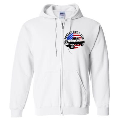 Classic Squarebody Truck 4x4 Square Body Full Zip Hoodie