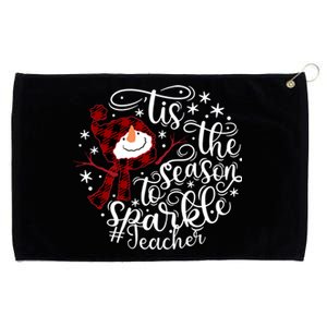 Christmas Snow Tis The Season To Teacher Funny Gift Grommeted Golf Towel