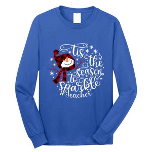 Christmas Snow Tis The Season To Teacher Funny Gift Long Sleeve Shirt