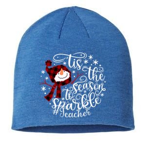 Christmas Snow Tis The Season To Teacher Funny Gift Sustainable Beanie