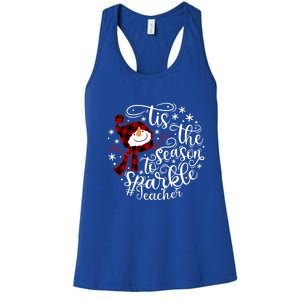 Christmas Snow Tis The Season To Teacher Funny Gift Women's Racerback Tank