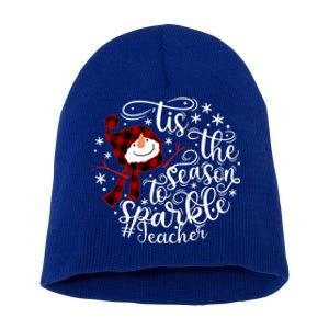 Christmas Snow Tis The Season To Teacher Funny Gift Short Acrylic Beanie