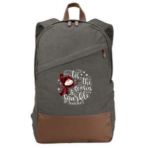 Christmas Snow Tis The Season To Teacher Funny Gift Cotton Canvas Backpack