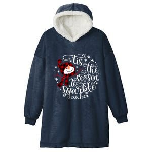 Christmas Snow Tis The Season To Teacher Funny Gift Hooded Wearable Blanket