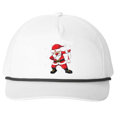 Christmas Scrub Tops Women Dabbing Santa Scrubs Nurse Squad Snapback Five-Panel Rope Hat