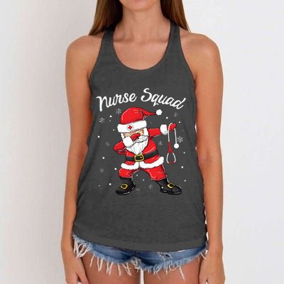 Christmas Scrub Tops Women Dabbing Santa Scrubs Nurse Squad Women's Knotted Racerback Tank