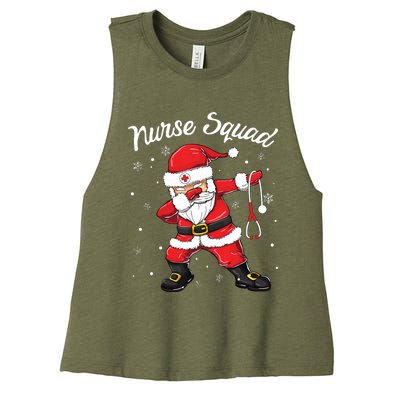 Christmas Scrub Tops Women Dabbing Santa Scrubs Nurse Squad Women's Racerback Cropped Tank