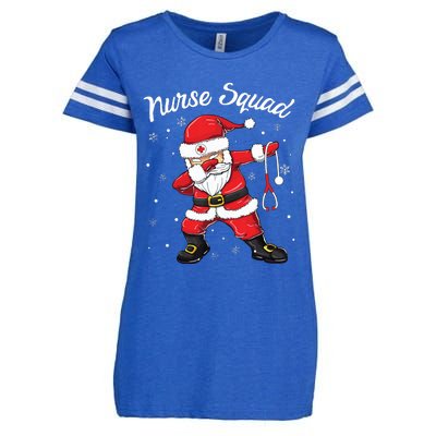 Christmas Scrub Tops Women Dabbing Santa Scrubs Nurse Squad Enza Ladies Jersey Football T-Shirt