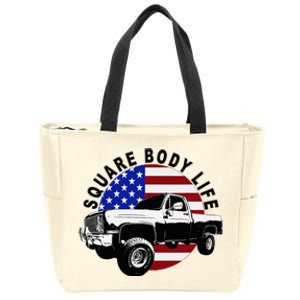 Classic Squarebody Truck 4x4 Square Body Zip Tote Bag