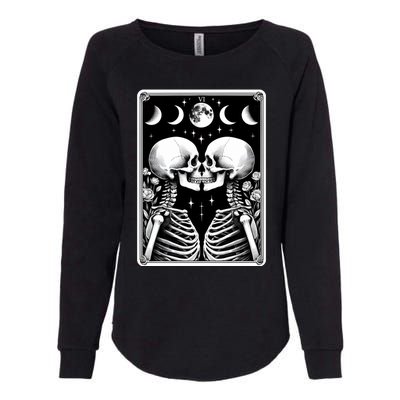 Celestial Skeleton The Lovers Tarot Card Moon Phases Meaningful Gift Womens California Wash Sweatshirt