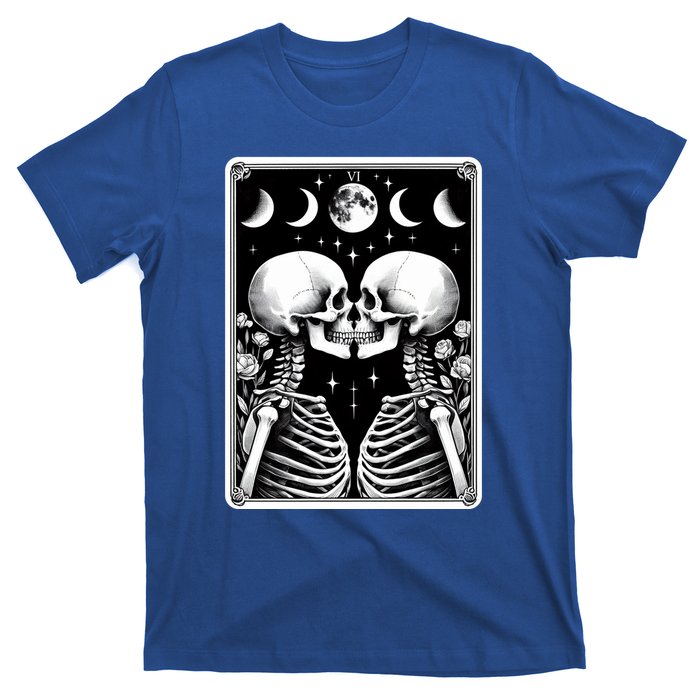 Celestial Skeleton The Lovers Tarot Card Moon Phases Meaningful Gift T-Shirt