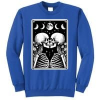 Celestial Skeleton The Lovers Tarot Card Moon Phases Meaningful Gift Tall Sweatshirt