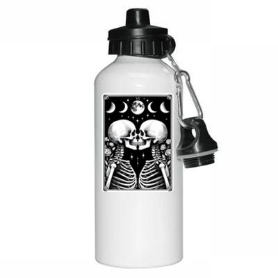 Celestial Skeleton The Lovers Tarot Card Moon Phases Meaningful Gift Aluminum Water Bottle