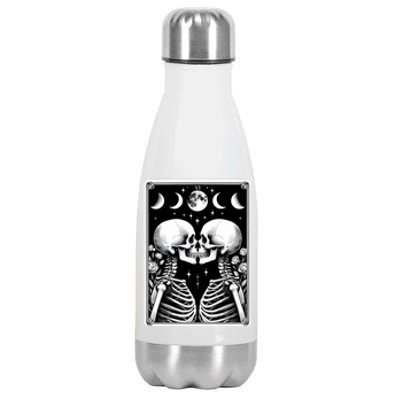 Celestial Skeleton The Lovers Tarot Card Moon Phases Meaningful Gift Stainless Steel Insulated Water Bottle