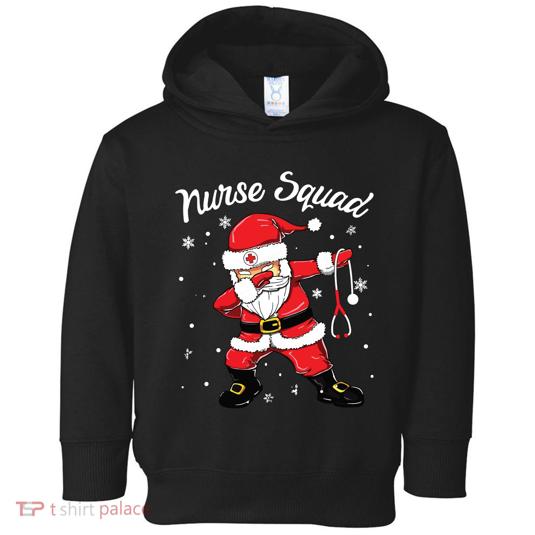 Christmas Scrub Tops Women Dabbing Santa Scrubs Nurse Squad Toddler Hoodie